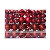 お買い得  装飾品-クリスマスオーナメント ボール飾り クリスマスデコレーション 100個入り 3～6cm 飛散防止吊り下げボール クリスマスツリー、結婚式、パーティー、ホリデー用