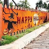 halpa Halloween-ulkoilmakoristeet-halloween verinen lepakko kurpitsa aave print juhla tausta roikkuu banneri halloween sisustus (250x49cm/98.4&quot;*19.3&quot;) halloween luuranko koristelu