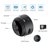 baratos Câmaras de IP-A9 Câmera 1080P (1920 × 1080) Mini Sem Fio Detector de Movimento Acesso Remoto Configuração de Wi-Fi protegido Interior Apoio, suporte 128 GB