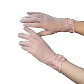 abordables Gants de Fête-Polyester Longueur Poignet Gant à la mode / Style vintage Avec Pétale Gants de Mariage / Fête