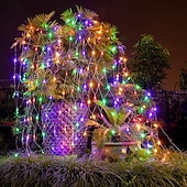 Χαμηλού Κόστους Plug In Ηλεκτρικό-led net net string 6m x 4m 672 leds net lights lights curtain lights for Christmas holiday party decor outdoor string string lights with 8 modes non-waterproofable linkable 220-240v