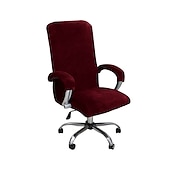 economico Rivestimento per sedia da ufficio-fodera per sedia da ufficio in velluto per computer, fodera per sedia da gioco bordeaux elasticizzata, tinta unita, resistente, lavabile, protezione per mobili