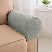 abordables Funda para asientos y reposabrazos de sofá-Fundas para reposabrazos de sillas, color burdeos, para sofás, fundas para brazos de sofá, fundas de spandex y jacquard, protectores de muebles antideslizantes, fundas de sillón lavables para sillón