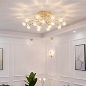 economico Lampadari-lampadario da incasso led cristallo plafoniera metallo elettrolitico stile nordico 110-240v