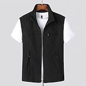 preiswerte Men&#039;s Vest-Herren Weste Angelweste Weste für Wanderer Ärmellose Weste Gilet-Jacke Outdoor Strasse Täglich Ausgehen Strassenmode Brautkleider schlicht Frühling Herbst Tasche Polyester Nylon Atmungsaktiv Glatt