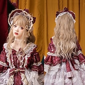 tanie Peruki imprezowe-Długa Ombre Kolorowa Syntetyczna Peruka Cosplay Lolita Harajuku z Grzywką Naturalne Fale Różowa Fioletowa Niebieska Codzienna Peruka Halloween