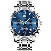 abordables Montres à quartz-OLEVS Montres à quartz pour Hommes Analogique Quartz Classique Mode mode Classique Noël Grand Cadran Date du jour Métal Acier Inoxydable Mode