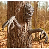 preiswerte Halloween Outdoordekoration-halloween stand alone rinde gesicht baum monster gesichts make-up gesichtszüge dekorationen ostern kreative requisiten