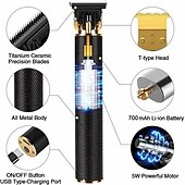 preiswerte Rasierer &amp; Epilierer-Professionelle Haarschneidemaschinen Herren-Haarschneidemaschinen Elektrischer Herren-Haarschneider Herren-Haarschneider mit 4 Distanzkämmen Begrenzte Distanz USB wiederaufladbar