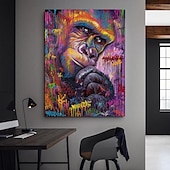 Недорогие Принт с животными-Wall Art Печать на холсте животное вид на город украшение дома декор свернутый холст без рамки без рамы нерастянутый