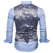 levne Gilety-Pánské Kamizelka Vesta Formální Svatební Párty Podium Chytré příležitostné Polyester Geometrický Do V Běžný Černá Bílá Žlutá Rubínově červená Vesta