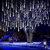 olcso Hálózatra csatlakoztatható elektronika-4db csomag 30cm x8 12 &quot;húrlámpa 576 led eső meteor esőfény karácsonyfa ünnepi party kültéri dekoráció vízálló összekapcsolható hosszabbító