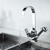 economico Rubinetti per lavello-rubinetto cucina - monocomando due fori estraibile galvanizzato /&amp;amp;timido;pull-down / beccuccio standard / alto /&amp;amp;shy;high arc centerset rubinetti da cucina contemporanei