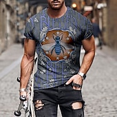 ieftine Tricouri cu imprimeu animal-Bărbați Grafic Animal Tigru Cămașă Tricou Tricouri Manșon scurt Tricou Tipărire 3D Stil Nautic Cămașă Designer De Bază Croi Slim Casual Zilnic Sfârșit de săptămână Negru Portocaliu Trifoi Vară