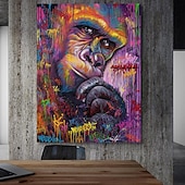 Недорогие Принт с животными-Wall Art Печать на холсте животное вид на город украшение дома декор свернутый холст без рамки без рамы нерастянутый
