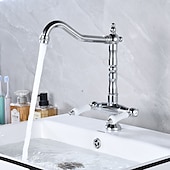 preiswerte Küchenarmaturen-Kitchen Faucet,Two Handles One Hole Antique Brass / Electroplated / Painted Finishes Standard Spout Centerset Antique Kitchen Taps