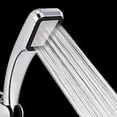 economico Soffioni doccia-Soffione doccia a super pressione da 300 fori con spruzzatore a risparmio idrico a pioggia quadrato cromato, piastra in acciaio inossidabile e materiale resistente