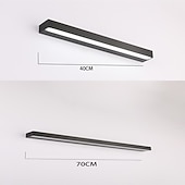 Недорогие Подсветка зеркал-матовый светодиодный зеркальный светильник тщеславия современный черный серебристый минималистский светильник для ванной комнаты алюминиевый водонепроницаемый ip20 40 см 70 см 110-240 В