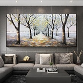 voordelige Schilderijen van landschappen-olieverfschilderij handgemaakte handgeschilderde kunst aan de muur abstract landschap groen trail woondecoratie decor gerold canvas geen frame niet uitgerekt