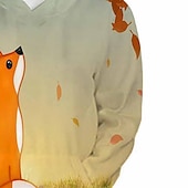 abordables Animaux 3D pour Garçon-Garçon 3D Graphic Bande dessinée Renard Sweat à capuche manche longue 3D effet Eté Automne Actif Vêtement de rue Polyester Enfants 3-12 ans Casual du quotidien