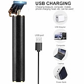 preiswerte Rasierer &amp; Epilierer-Professionelle Haarschneidemaschinen Herren-Haarschneidemaschinen Elektrischer Herren-Haarschneider Herren-Haarschneider mit 4 Distanzkämmen Begrenzte Distanz USB wiederaufladbar