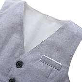 halpa Pojan juhlapuku-3 osainen Sormuspojan puku Poikien Lapset Taapero Puku Muodollinen puku Paita ja housut Koulu Juhla Deitti Aktiivinen Perus Yhtenäinen väri Rusetti Harmaa Puuvilla