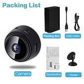 baratos Câmaras de IP-A9 Câmera 1080P (1920 × 1080) Mini Sem Fio Detector de Movimento Acesso Remoto Configuração de Wi-Fi protegido Interior Apoio, suporte 128 GB