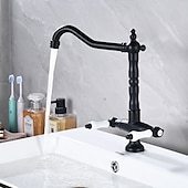 preiswerte Küchenarmaturen-Kitchen Faucet,Two Handles One Hole Antique Brass / Electroplated / Painted Finishes Standard Spout Centerset Antique Kitchen Taps
