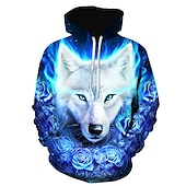 preiswerte Tierdruck-Herren Wolf Tier gemustert Hoodie Sweatshirt Kapuze Hoodies Pullover Hoodie Sweatshirt Kapuze Langarm Sweatshirt mit Kapuze Mit Kapuze Vintage WY-0325 WY-0326 Designer