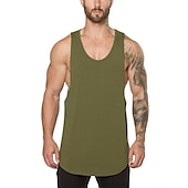 cheap Tank Tops-Men's Running Tank Top Workout Tank Sleeveless Vest / Gilet Summer Cotton Breathable Quick Dry Yoga Fitness Running Sportswear Activewear Black White Green