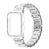 economico Cinturini per Apple Watch-Cinturino per orologio  per Apple Watch Series 8 7 6 5 4 3 2 1 SE Acciaio inossidabile Sostituzione Cinghia Diamante Bling Braccialetto di gioielli Polsino