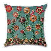 baratos estilo floral e plantas-conjunto de 5 fronhas estilo pastrol pintura a óleo capa de almofada sofá para casa almofada de linho falso para sofá-cama cadeira