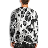 お買い得  3D Tシャツ-男性用 男女兼用 幾何学模様 グラフィック Tシャツ 長袖 Tシャツ 3Dプリント クルーネック シャツ デザイナー カジュアル 大きくて背が高い 日常 祝日 ホワイト イエロー ルビーレッド 春 &amp; 秋 衣類 S M L XL XXL 3XL 4XL