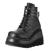 cheap Platform Boots-Holographic Platform Wedge Ankle Boots for Women - Trendy and Bold Footwear for Festivals and Parties