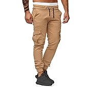 abordables Pantalons Cargo-pantalon de jogging cargo pour hommes pantalons décontractés athlétiques pantalons de survêtement slim fit pantalon crayon kaki