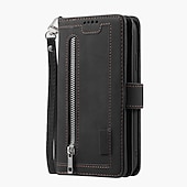abordables Coques Samsung-téléphone Coque Pour Samsung Galaxy S24 S23 S22 S21 S20 Plus Ultra A54 A34 A14 A73 A53 A33 A72 S10 A71 A52 A51 S25 Ultra Coque Intégrale Portefeuille Avec Support bling fermeture Éclair Rétro Brillant