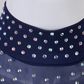 preiswerte Eiskunstlaufkleider-Eiskunstlaufkleid Damen Mädchen Eislaufen Kleider Austattungen Gelb Dunkelrot Dunkelmarine Patchwork Gitter Spandex Hochelastisch Praxis Professionell Wettbewerb Eiskunstlaufkleidung Kristalle