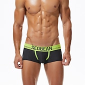 preiswerte Boxershorts für Herren-Herren 1 PC Unterwäsche Boxer Slip Bedruckt Nylon Elasthan Waschbar Komfortabel Zitate &amp; Sprüche Tiefe Hüfthöhe Schwarz Gelb