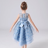 baratos Vestidos floridos-Vestido para Meninas das Flores Para Meninas Vestido Vestido de princesa Vestido de festa Espetáculo Casamento Festa Estilo bonito Princesa Doce Dia da Criança Com Transparência Multi Camadas Floral
