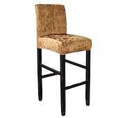 cheap Dining Chair Cover-Velvet Bar Stool Covers Stretch, Burgundy Soft Non Slip Height Stool Covers with Elastic Bottom Removable Washable High Seat Chair Protectors for Dining Room Kitchen Barstool