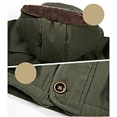 billiga Herrjackor och -rockar-herr vinter fleecejacka militära taktiska jackor tjocka varma jackor avtagbar luva vindjacka sport trenchcoats topp parka plus size fleecefoder flerfickor fritids ytterkläder brun