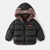 billiga Jackor och rockar för pojkar-Småbarn Pojkar Kappa Långärmad Ensfärgat Grön Vit Svart Barn Blast Höst Vinter Förtjusande Dagligen Inomhus Utomhus Normal 1-5 år