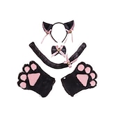 cheap Hair Styling Accessories-Hair Band Cat Claw Suit a Generation of Cute Japanese Plush Hand-Made Cat Claw Bow Tie Animal Ears Beast Tail  Carnival Cos Props