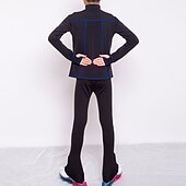 levne Oblečení na trénink v krasobruslení-Bunda na krasobruslení a kalhoty Pánské Chlapecké Buz Pateni sako Kalhoty Legíny černá / modrá Díra na palec Fleece Spandex Vysoká pružnost Trénink Cvičení Soutěž Bruslařské oblečení Zahřívací Ručn