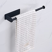 billige Toalettrullholdere-selvklebende håndkleholder, veggmontert toalettpapirholder, toalettpapirrullholder i rustfritt stål, silkerull (svart/krom)