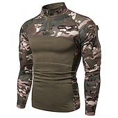 billiga Blast-Herr Stridskjorta Jakt-T-shirt med kamouflagemönster Taktisk militärskjorta Kamouflage Långärmad Utomhus Vår Höst Snabb tork Svettavvisande Bekväm Andningsfunktion Överdelar Polyester Camping