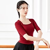 Недорогие Тренировочная одежда-Спортивная одежда Кофты Чистый цвет Жен. Выступление Учебный Рукав до локтя Завышенная талия Смесь хлопка