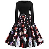 abordables Robe de fête de Noël-père Noël Robe de Noël Robe De Noël Fantaisie Femme Noël Nouvel an la veille de Noël 1950s Noël Adulte Soirée Noël Réveillon du nouvel an Robe