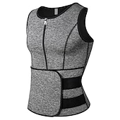 Men Neoprene Sauna Zipper Waist Trainer Vest Tank Top Trimmer Body Shaper with Two Belt  Sauna Suit Sweat Vest Slimming Underwear Weight Loss Shirt Fat Burner Tank Tops Shapewear3