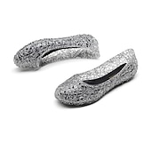 economico Ballerine da donna-Per donna Ballerine Ballerine Scarpe gelatine Giornaliero Tinta unita Estate Piatto Punta tonda Informale PVC Mocassino Argento Nero Rosa